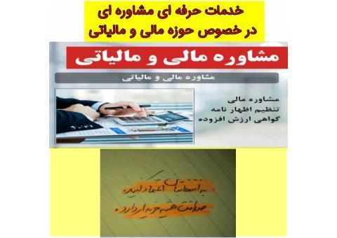 مشاوره حرفه ای در خصوص حوزه مالی و مالیاتی