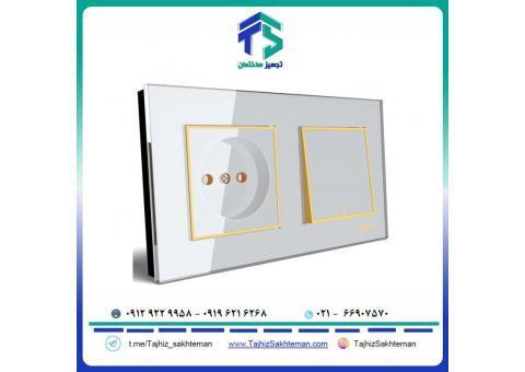 فروش ویژه کلید و پریز ویرا مدل امگا سفید طلایی سفید