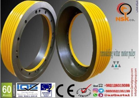 فلکه هرزگرد و فلکه اصلی موتور گیربکس آسانسور