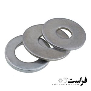 واشر تخت اهنی سایز۳۲ (۳&times;۵۲) در دورنگ سفید و سیا