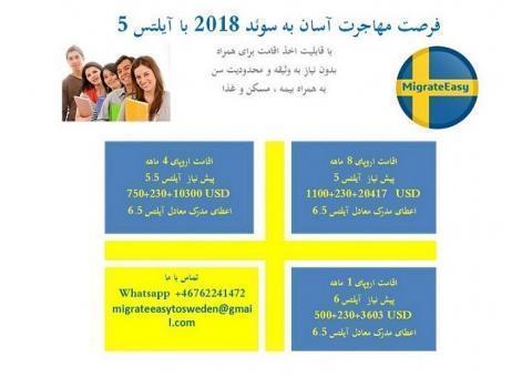 فرصت مهاجرت آسان به سوئد 2018 با آیلتس 5 – IELTS 5
